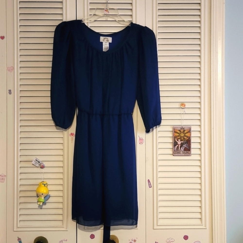 Sweet Storm 🌧 Blue puff sleeve dress